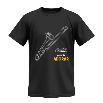 Playera | Negra | Palabra Miel | Tengo la dicha | Trombón