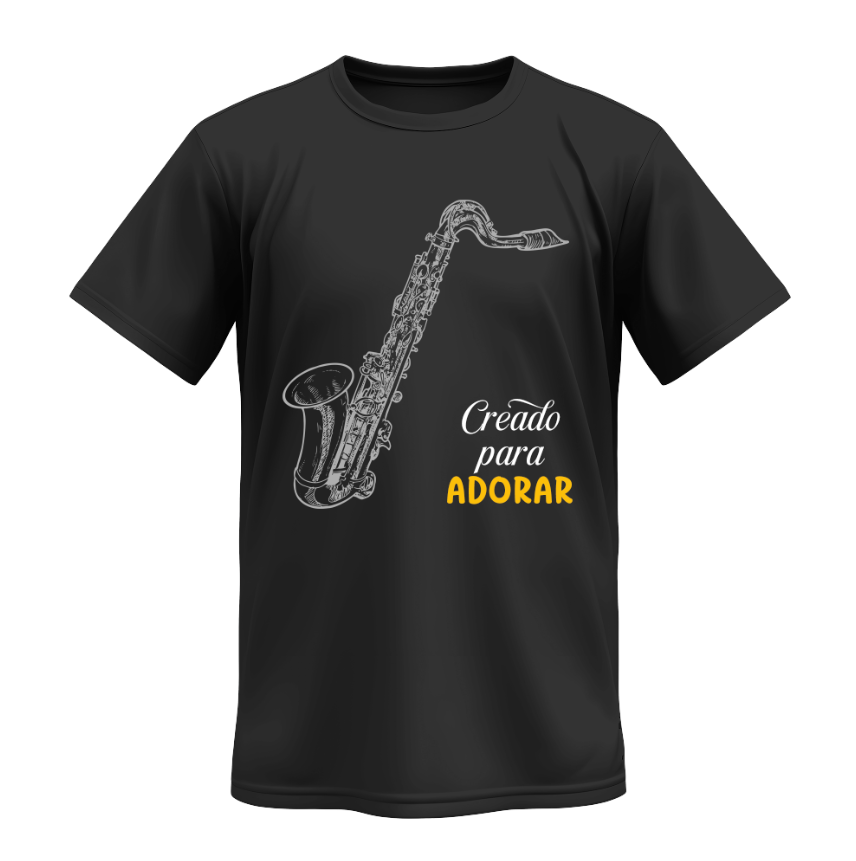 Playera | Negra | Palabra Miel |  Jesus el ancla de mi fe | Saxofón