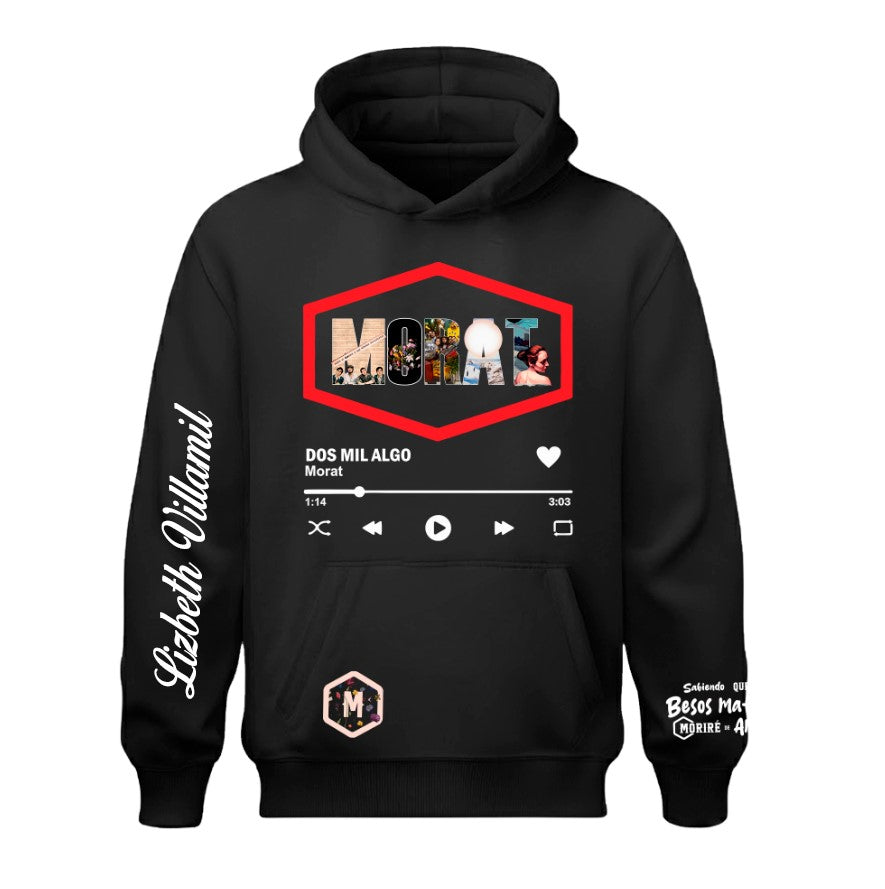 Sudadera | Negro | Morat  | collage canciones | Lizbeth Villamil
