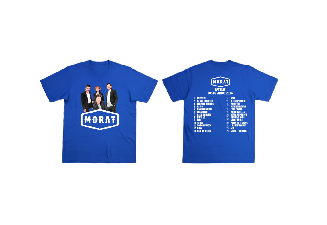 Playera Personalizada | Azul nacional | Morat | Set List | Gira los Estadios