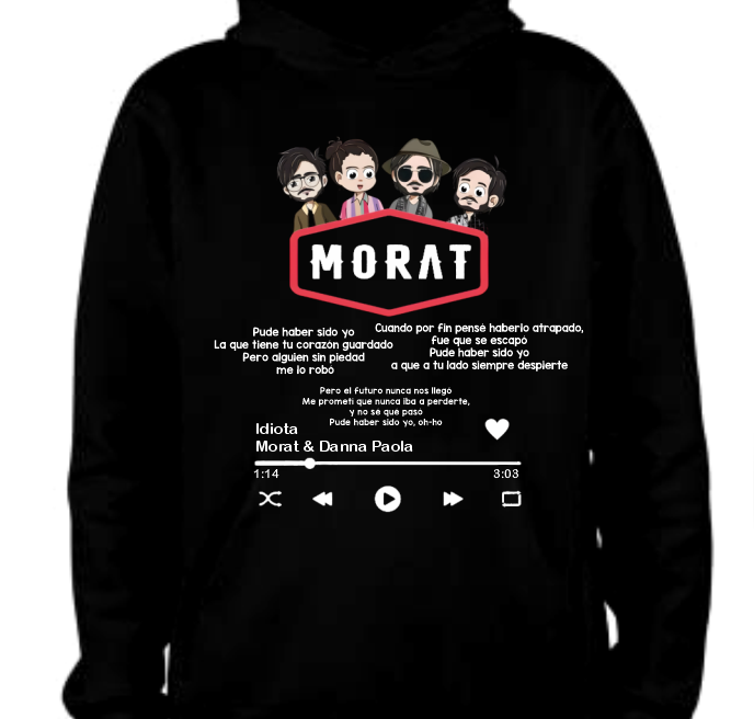 Sudadera Morat Negro | Morat y Danna Paola Spotify | Idiota