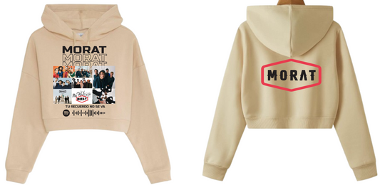 Sudadera Tipo Crop Top | Morat | Beige| Tu recuerdo no se va