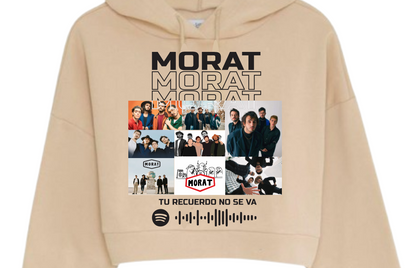 Sudadera Tipo Crop Top | Morat | Beige| Tu recuerdo no se va