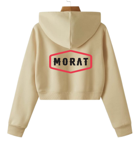 Sudadera Tipo Crop Top | Morat | Beige| Tu recuerdo no se va