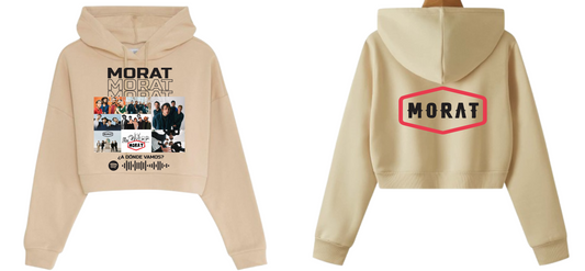 Sudadera Tipo Crop Top | Morat | Beige| ¿A donde vamos?