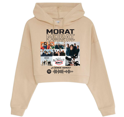 Sudadera Tipo Crop Top | Morat | Beige| ¿A donde vamos?