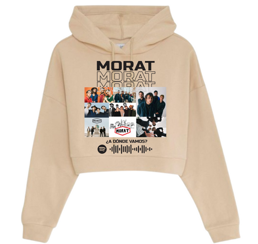 Sudadera Tipo Crop Top | Morat | Beige| ¿A donde vamos?
