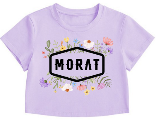 Playera Morat | Lila | Crop Top | Flores