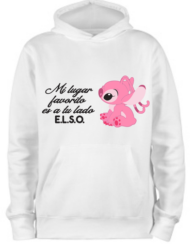 Sudadera blanca| Stich | Rosa ELSO