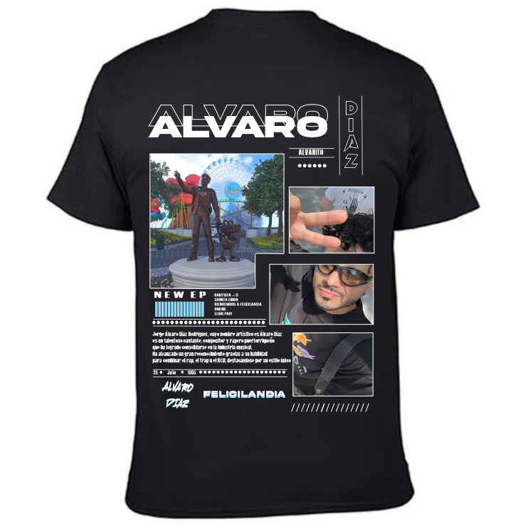 Playera Perzonalizada| Negra| Álvaro Díaz