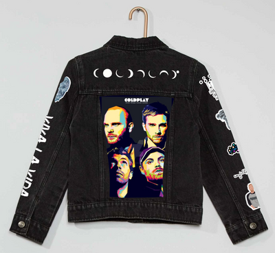 Chaqueta de lona| Negra | Coldplay| Caras| Dama