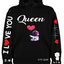 Sudadera Personalizada| Negra| Peach And Goma| Queen