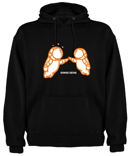 Sudadera Personalizada| Negra| Astronautas Donde estas