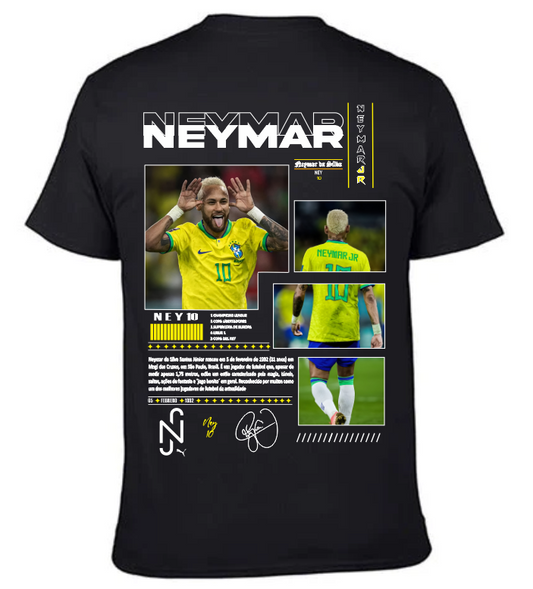 Playera Personalizada| Negra| Futbol| Neymar Jr