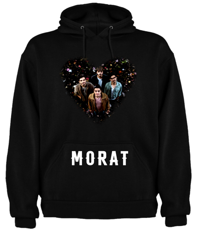Sudadera Tipo Hoodie| Negra| Morat| Corazon
