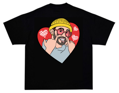 Playera Negra |Bad Bunny | Corazon