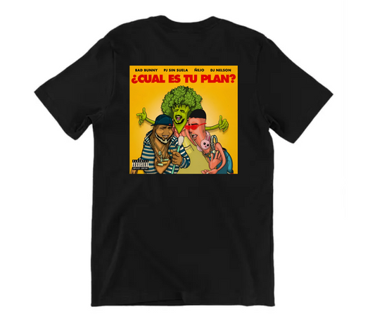 Playera Negra| Bad Bunny| Cual es tu plan?