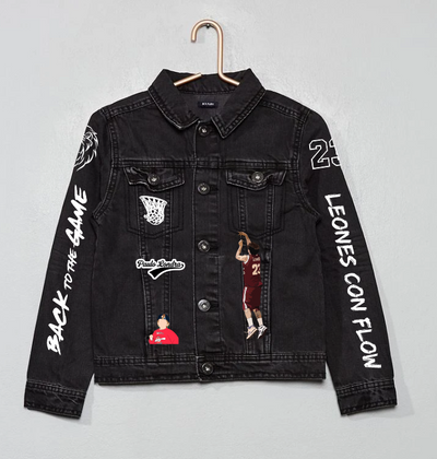 Chaqueta de lona| Negra| Paulo Londra| Leones con flow| Dama