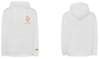 Sudadera personalizada| Crema| Corazon y fecha