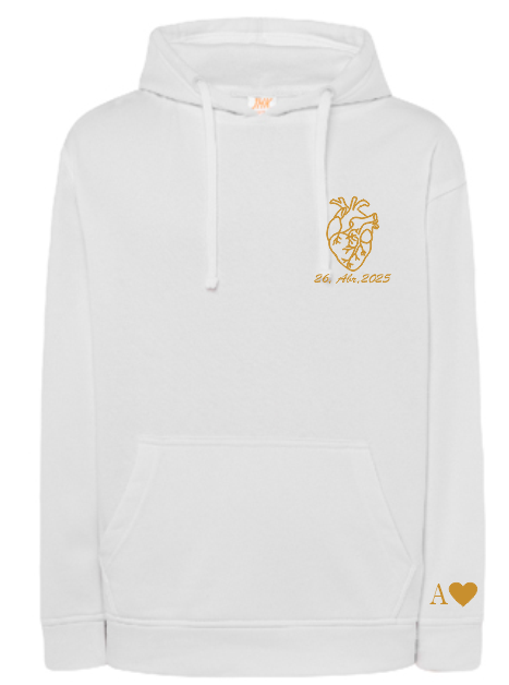 Sudadera personalizada| Crema| Corazon y fecha