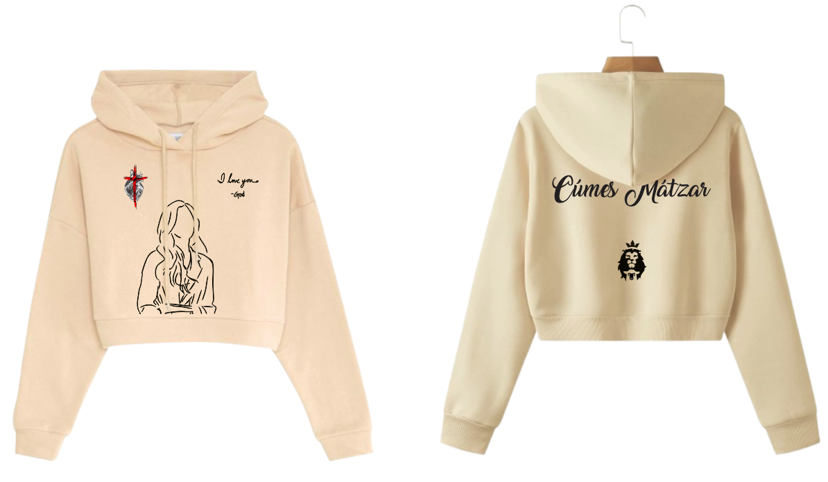 Sudadera Tipo Crop Top | León | Corazón Diseño 3