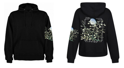 Sudadera Perzonalizada | Negro| Ramas de almendro Van Gogh