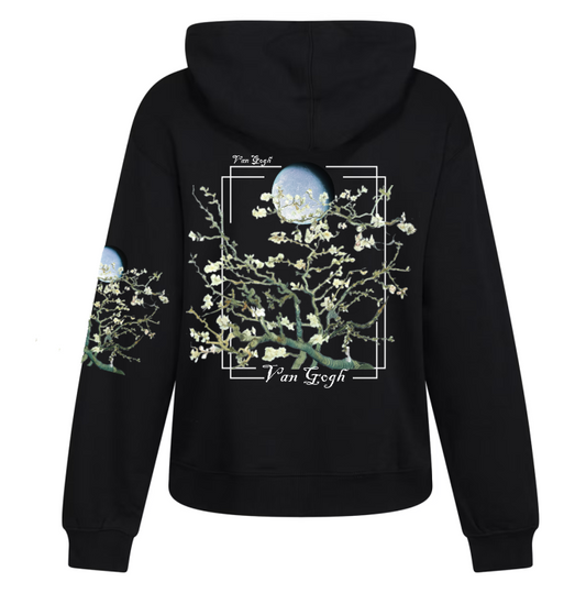 Sudadera Perzonalizada | Negro| Ramas de almendro Van Gogh