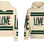 Sudadera Beige| LOVE| Franjas Verdes