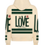 Sudadera Beige| LOVE| Franjas Verdes