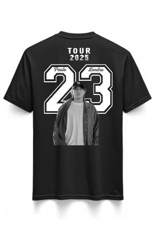 Playera Personalizada | Paulo Londra |Negro| 23 | Tour 2025 Espalda
