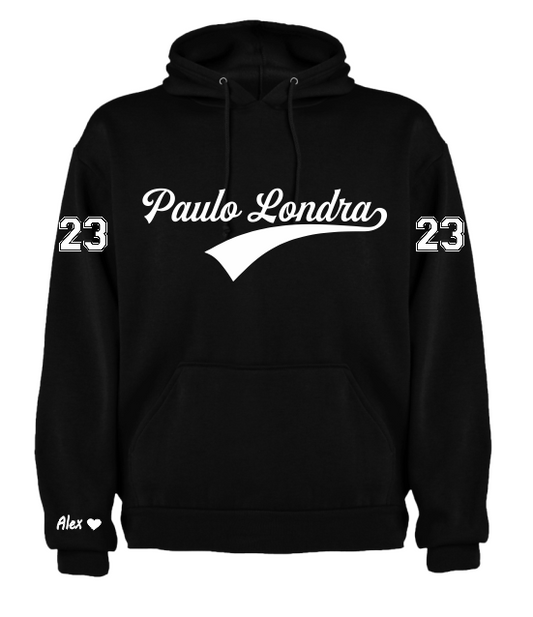Sudadera Negra| Paulo Londra| Collage | 23 Letra Aqua