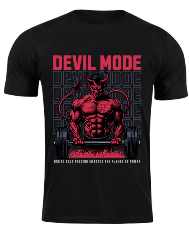 Playera negra | GYM | Power Time | GOLD´S GYM | Devil Mode