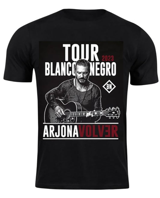 Playera negra | Ricardo Arjona | Blanco Negro