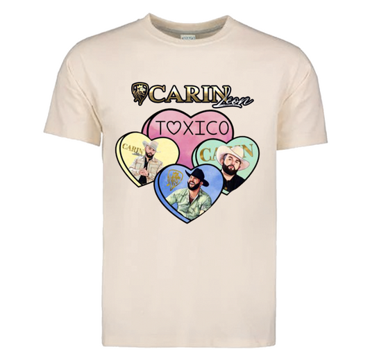 Playera | Beige | Carín León | Corazón |