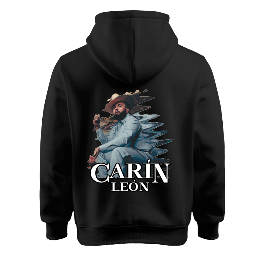 | Sudadera Negra | Carín León | Azul Ondulado |