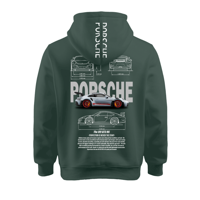 Sudadera Personalizada | Verde Botella | Porsche | 911 GT3 RS |