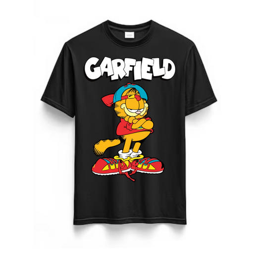 Playera | Negra | Garfield| Raper