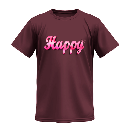 Playera | Vino Tinto | HBM | Happy |