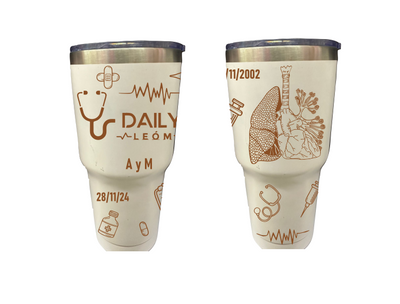 Vasos Térmico 900ml | Crema y café| Enfermera