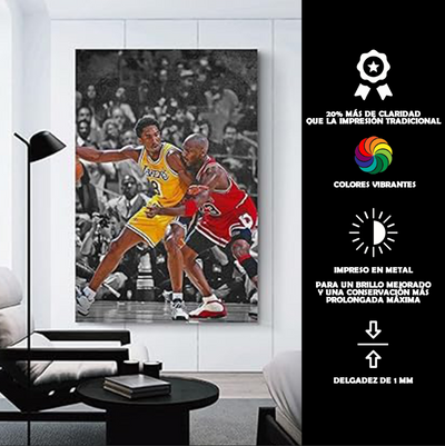 Cuadro Metálico Personalizable | Kobe Bryant  y Michael Jordan | Posterizado