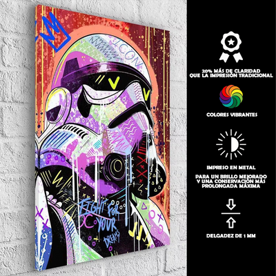 Cuadro Metálico Personalizable | Stormtrooper | Arte callejero