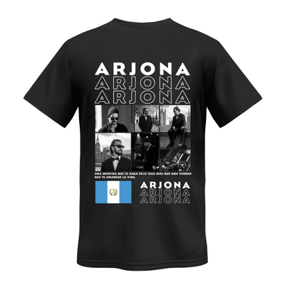 Playera negra | Ricardo Arjona | Collage Blanco y negro