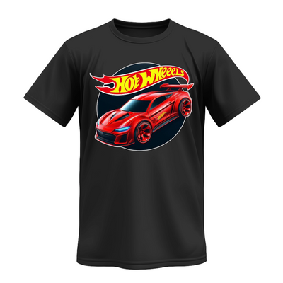 Playera | Negra | Hot Wheels | Carro Rojo