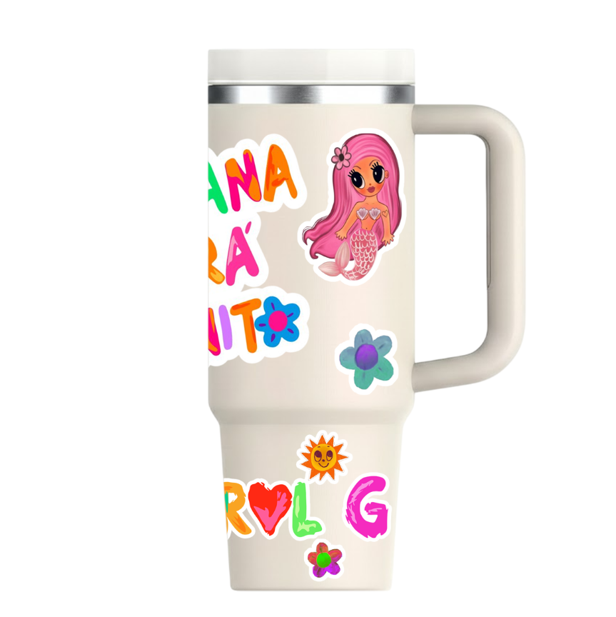 Vasos Térmico 1300ml | crema | Karol G | Mañana Será Bonito