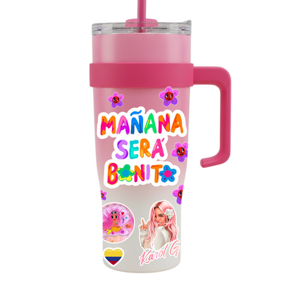 Vasos Térmico 1300ml | Rosado Degradado | Karol G | la bichota