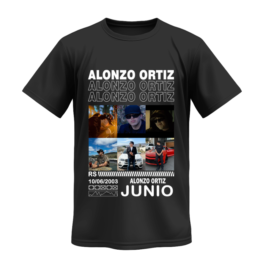 Playera | Negra | Alonzo Ortiz | Collage