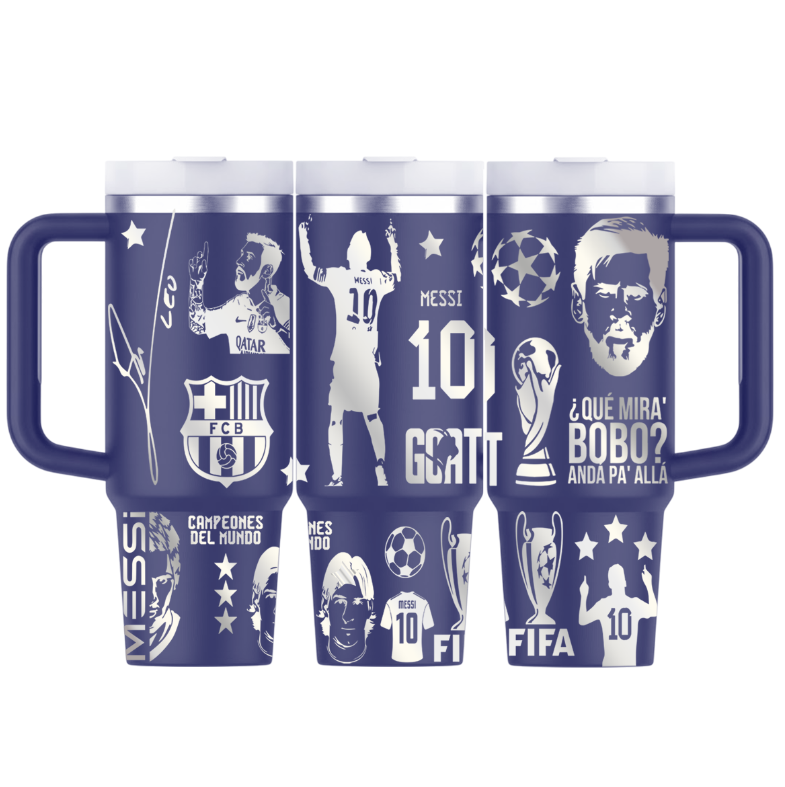 Vasos Térmico 1300ml | Azul Marino | Lionel Messi | figuritas 2
