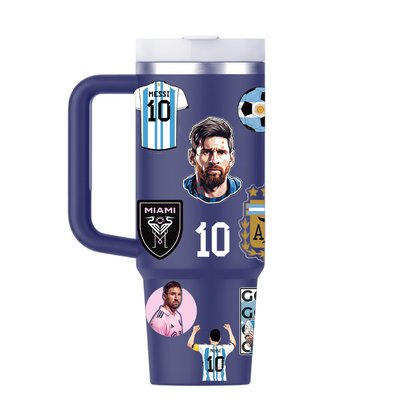 Vasos Térmico 1300ml | Azul Marino | Lionel Messi | figuritas con color