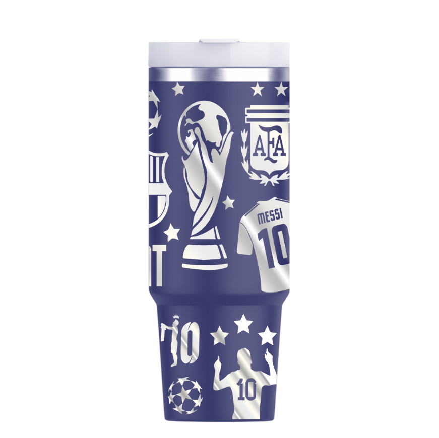 Vasos Térmico 1300ml | Azul Marino | Lionel Messi | figuritas 1