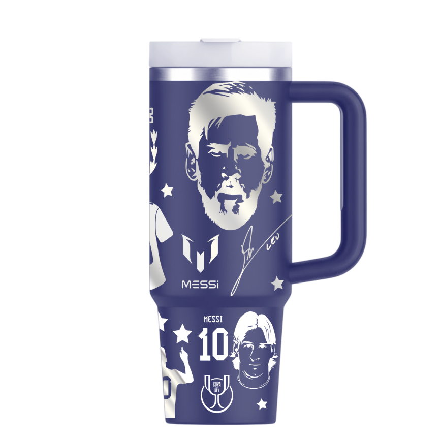 Vasos Térmico 1300ml | Azul Marino | Lionel Messi | figuritas 1